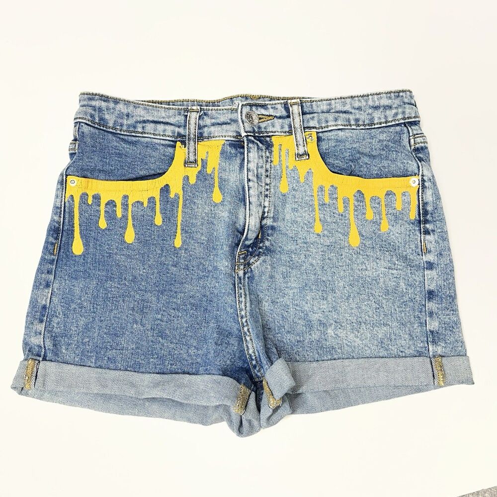 Wild fable High rise Cuffed denim Shirts Uh Huh Honey Design Sz 8 30” Waist